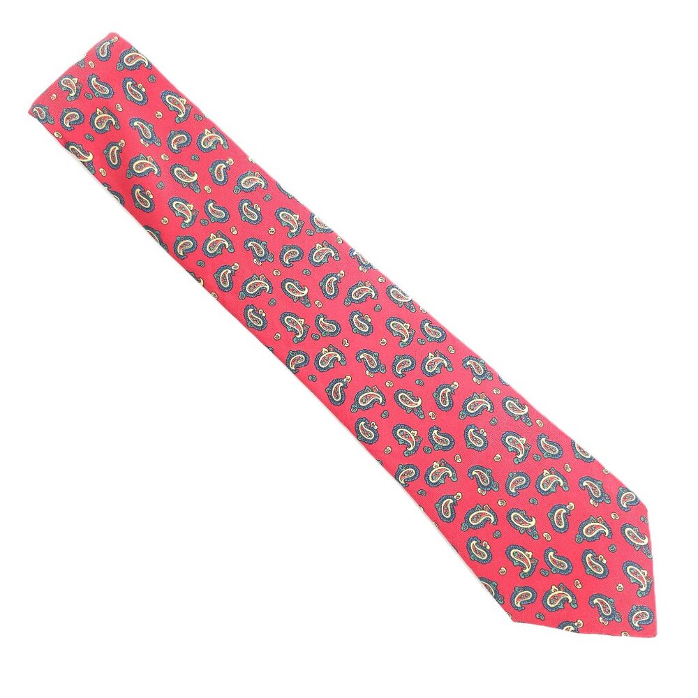 John Wanamaker Men Necktie All Silk Paisley Color Red Blue Size 57x3 - NWOT